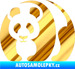 Samolepka Panda 001 levá chrom fólie zlatá zrcadlová