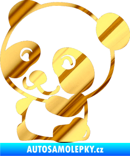 Samolepka Panda 002 levá chrom fólie zlatá zrcadlová