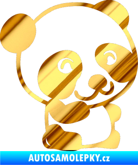 Samolepka Panda 002 pravá chrom fólie zlatá zrcadlová