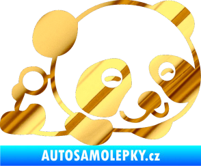 Samolepka Panda 003 pravá chrom fólie zlatá zrcadlová