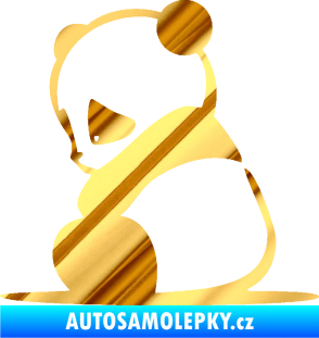 Samolepka Panda 005 levá chrom fólie zlatá zrcadlová