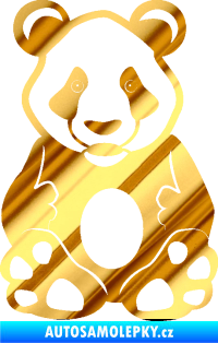 Samolepka Panda 006  chrom fólie zlatá zrcadlová