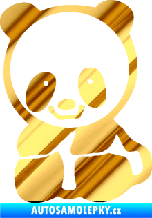 Samolepka Panda 009 levá baby chrom fólie zlatá zrcadlová
