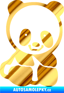 Samolepka Panda 009 pravá baby chrom fólie zlatá zrcadlová