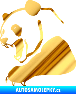 Samolepka Panda 010 levá chrom fólie zlatá zrcadlová