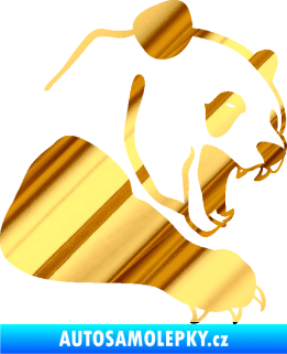 Samolepka Panda 010 pravá chrom fólie zlatá zrcadlová