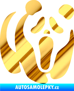 Samolepka Panda 014 pravá maska Vřískot chrom fólie zlatá zrcadlová