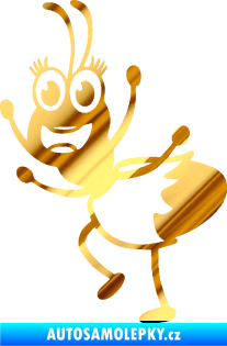 Samolepka Paní mravencová levá chrom fólie zlatá zrcadlová
