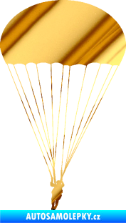 Samolepka Parašutista 002 chrom fólie zlatá zrcadlová