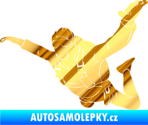 Samolepka Parašutista 004 levá chrom fólie zlatá zrcadlová