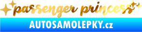 Samolepka Passenger Princess 002 nápis s hvězdičkami chrom fólie zlatá zrcadlová