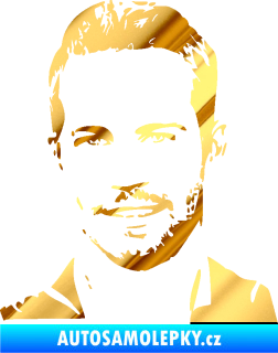 Samolepka Paul Walker 001 levá chrom fólie zlatá zrcadlová