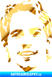 Samolepka Paul Walker 008 levá obličej chrom fólie zlatá zrcadlová