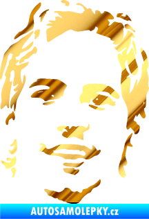 Samolepka Paul Walker 008 pravá obličej chrom fólie zlatá zrcadlová