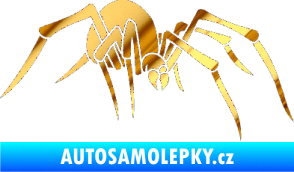 Samolepka Pavouk 002 - pravá chrom fólie zlatá zrcadlová