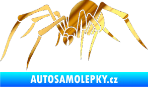 Samolepka Pavouk 002  levá chrom fólie zlatá zrcadlová