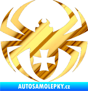 Samolepka Pavouk 004 křižák chrom fólie zlatá zrcadlová