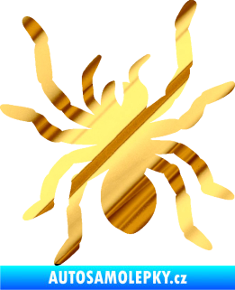 Samolepka Pavouk 014 levá chrom fólie zlatá zrcadlová