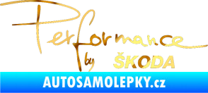 Samolepka Performance by Škoda chrom fólie zlatá zrcadlová