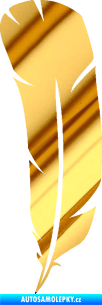 Samolepka Peříčko 002 levá chrom fólie zlatá zrcadlová