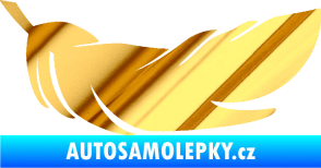 Samolepka Peříčko 007 pravá chrom fólie zlatá zrcadlová