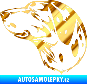 Samolepka Pes 002 levá Dalmatin chrom fólie zlatá zrcadlová