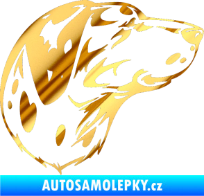 Samolepka Pes 002 pravá Dalmatin chrom fólie zlatá zrcadlová
