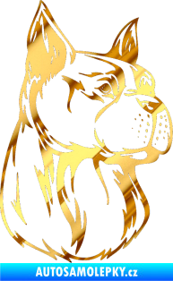 Samolepka Pes 017 pravá chrom fólie zlatá zrcadlová