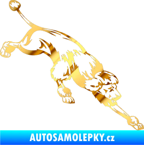 Samolepka Pes 022 pravá Pudl chrom fólie zlatá zrcadlová