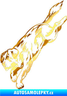 Samolepka Pes 043 levá chrom fólie zlatá zrcadlová