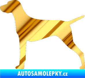 Samolepka Pes 052 levá Ohař chrom fólie zlatá zrcadlová