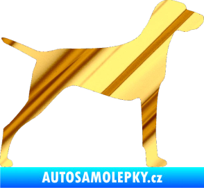 Samolepka Pes 052 pravá Ohař chrom fólie zlatá zrcadlová