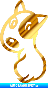 Samolepka Pes 060 levá chrom fólie zlatá zrcadlová