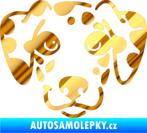 Samolepka Pes 064 Dalmatin chrom fólie zlatá zrcadlová