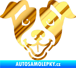 Samolepka Pes 065 chrom fólie zlatá zrcadlová