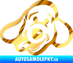 Samolepka Pes 078 levá chrom fólie zlatá zrcadlová