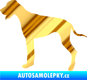 Samolepka Pes 086 levá Doga chrom fólie zlatá zrcadlová