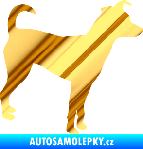 Samolepka Pes 100 pravá Pražský krysařík chrom fólie zlatá zrcadlová