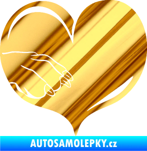 Samolepka Pes 102 levá packa chrom fólie zlatá zrcadlová
