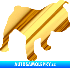 Samolepka Pes 108 pravá Francouzský buldoček chrom fólie zlatá zrcadlová