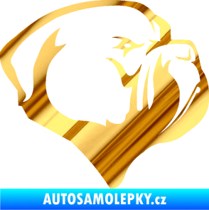 Samolepka Pes 116 pravá pitbull chrom fólie zlatá zrcadlová