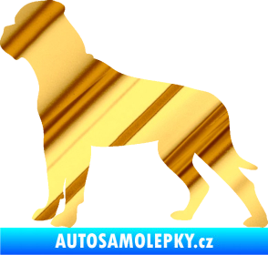 Samolepka Pes 150 levá bullmastif chrom fólie zlatá zrcadlová