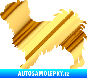 Samolepka Pes 156 levá čivava chrom fólie zlatá zrcadlová