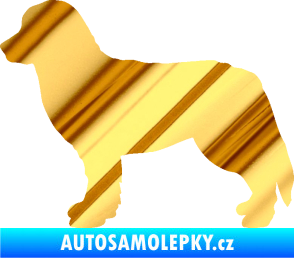 Samolepka Pes 157 levá bernský salašnický chrom fólie zlatá zrcadlová