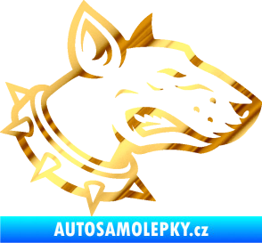 Samolepka Pes 167 pravá pitbull chrom fólie zlatá zrcadlová