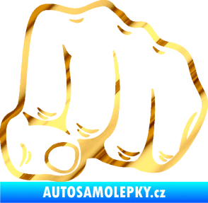 Samolepka Pěst 003 pravá chrom fólie zlatá zrcadlová