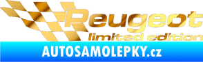 Samolepka Peugeot limited edition levá chrom fólie zlatá zrcadlová