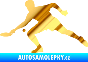 Samolepka Ping pong 001 levá chrom fólie zlatá zrcadlová
