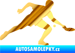 Samolepka Ping pong 001 pravá chrom fólie zlatá zrcadlová