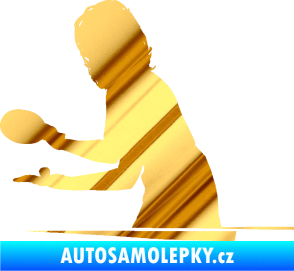 Samolepka Ping pong 005 levá chrom fólie zlatá zrcadlová